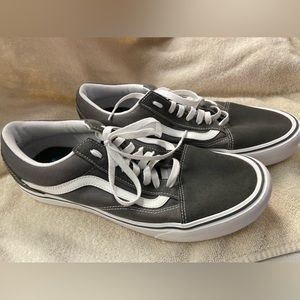 Vans Old School Skate Shoes Mens size 12 Pewter and White